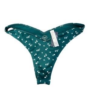 Hollister XL Swim High Leg Cheekiest Floral Teal Bikini Bottoms NWT